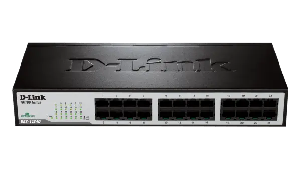 D-Link DES-1024D 24-Port Fast Ethernet Unmanaged Desktop/Rackmount Network Switch