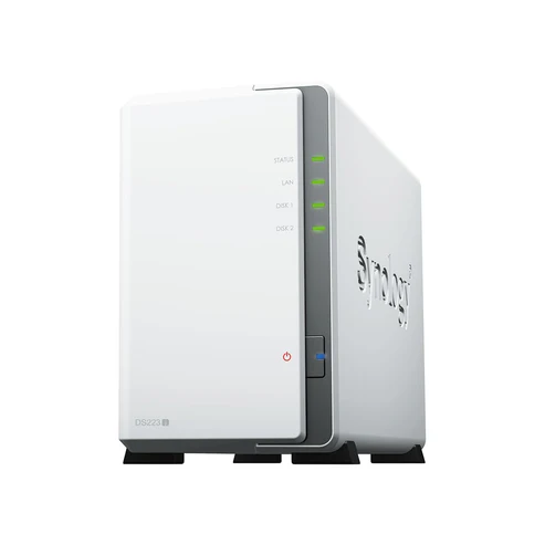 Synology DiskStation DS223J 2-Bay Network Attached Storage Enclosure Drive - White