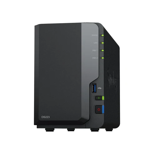 Synology DiskStation DS223 2-Bay Network Attached Storage Enclosure Drive - Black 